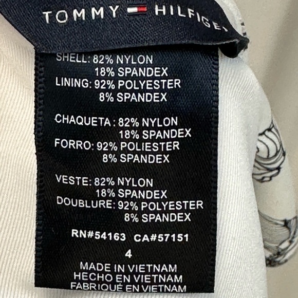 Tommy Hilfiger Strapless Floral Print One Piece Swimsuit - White Black - size 4 - Picture 5 of 11